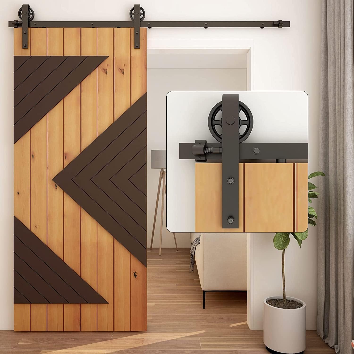  WOLFBIRD Schiebetürbeschlag Schwarz für 168CM/5.5FT Schiebetüren
| WOLFBIRD Laufschiene und Rollen Set für 168CM/5.5FT 